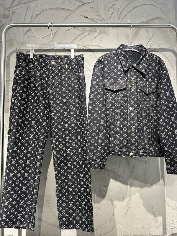 LV denim jeans suit