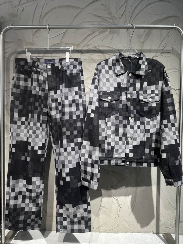 LV denim jeans suit