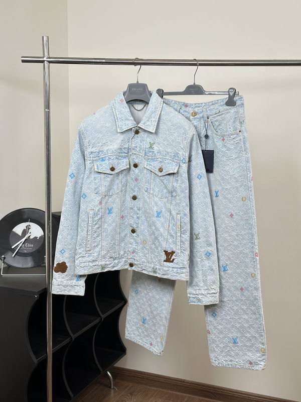 LV denim jeans suit